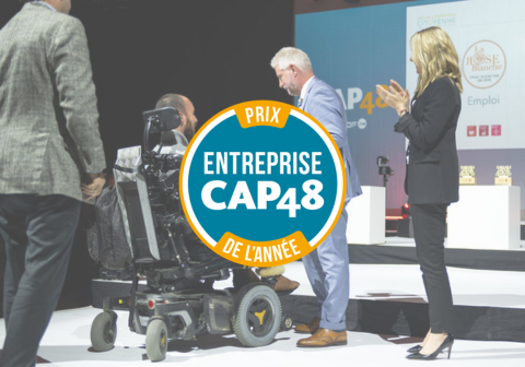 Logo du Prix de L'Entreprise CAP48 de l'année, récompensant les initiatives des entreprises en faveur de l'inclusion des personnes en situation de handicap