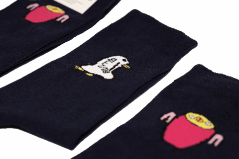 Saviez-vous que vos chaussettes CAP48 sont nées du coup de crayon d’Héléna Devos, artiste du Créahm Liège ?